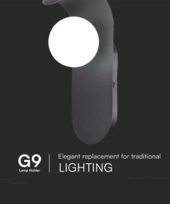 Απλίκα Τοίχου Designer με Γυάλινη Σφαίρα 1xG9 Μαύρο Σώμα V-TAC – 23407