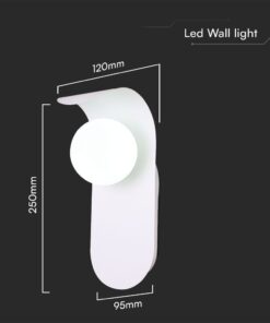 Απλίκα Τοίχου Designer με Γυάλινη Σφαίρα 1xG9 Λευκό Σώμα V-TAC – 23408