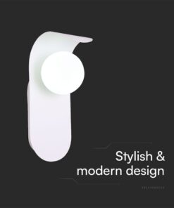 Απλίκα Τοίχου Designer με Γυάλινη Σφαίρα 1xG9 Λευκό Σώμα V-TAC – 23408