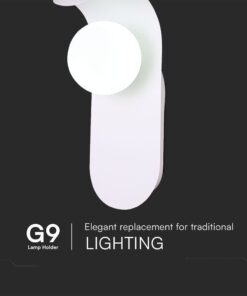 Απλίκα Τοίχου Designer με Γυάλινη Σφαίρα 1xG9 Λευκό Σώμα V-TAC – 23408