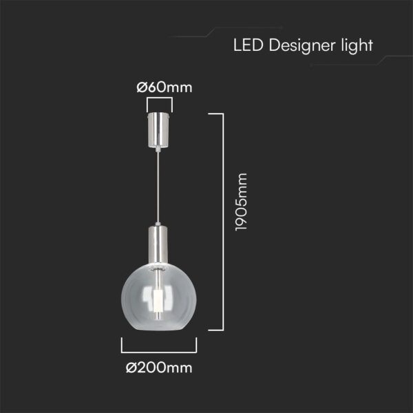 Κρεμαστό Φωτιστικό LED 5W 3000K Χρώμιο V-TAC – 23409VT