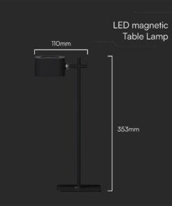 Επιτραπέζιο Επαναφορτιζόμενο Αποσπώμενο Φωτιστικό LED 3W LED με Μαγνήτη & Μανταλάκι CCT Μαύρου Χρώματος V-TAC – 23411VT