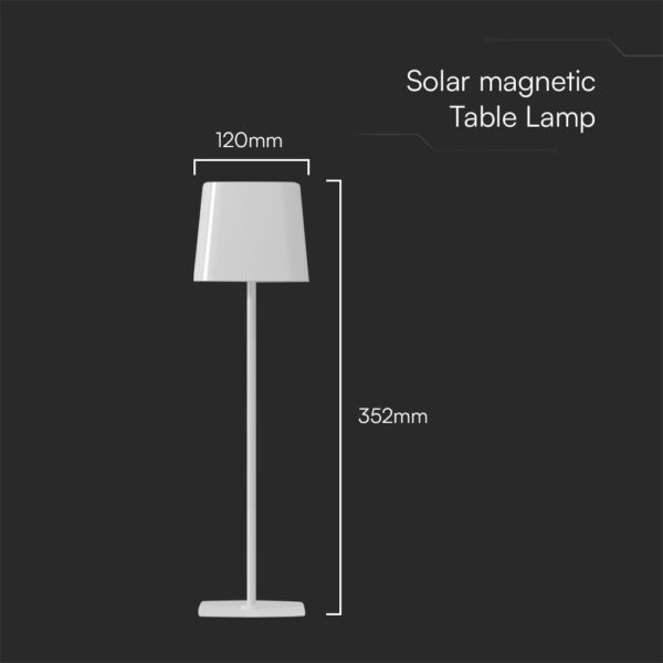Επιτραπέζιο Φωτιστικό LED 5W Ηλιακό 3IN1 Dimmable IP65 Λευκού Χρώματος V-TAC – 23412VT