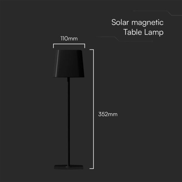 Ηλιακό Μαγνητικό Πορτατίφ LED 5W Dimmable IP65 CCT Μαύρου Χρώματος V-TAC – 23413VT