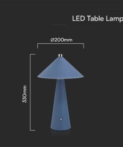 Επιτραπέζιο Επαναφορτιζόμενο Φωτιστικό με Μπλε Δέρμα LED 3W CCT Dimmable V-TAC – 23414VT