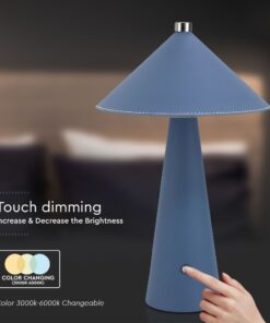 Επιτραπέζιο Επαναφορτιζόμενο Φωτιστικό με Μπλε Δέρμα LED 3W CCT Dimmable V-TAC – 23414VT