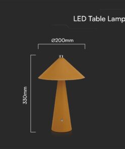 Επιτραπέζιο Επαναφορτιζόμενο Φωτιστικό με Κίτρινο Δέρμα LED 3W CCT Dimmable V-TAC – 23415VT