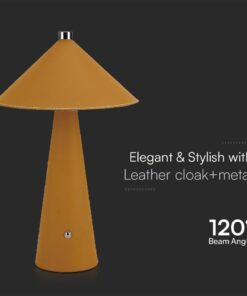 Επιτραπέζιο Επαναφορτιζόμενο Φωτιστικό με Κίτρινο Δέρμα LED 3W CCT Dimmable V-TAC – 23415VT