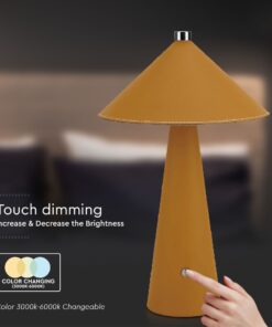 Επιτραπέζιο Επαναφορτιζόμενο Φωτιστικό με Κίτρινο Δέρμα LED 3W CCT Dimmable V-TAC – 23415VT