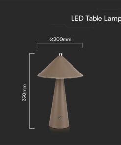 Επιτραπέζιο Επαναφορτιζόμενο Φωτιστικό με Καφέ Δέρμα LED 3W CCT Dimmable V-TAC – 23416VT