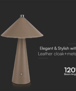 Επιτραπέζιο Επαναφορτιζόμενο Φωτιστικό με Καφέ Δέρμα LED 3W CCT Dimmable V-TAC – 23416VT