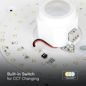Φωτιστικό Οροφής LED 12W 3IN1 SAMSUNG CHIP Με Ανιχνευτή Κίνησης Λευκό V-TAC – 23418VT