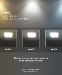Φωτιστικό Οροφής LED 12W 3IN1 SAMSUNG CHIP Με Ανιχνευτή Κίνησης Λευκό V-TAC – 23419VT