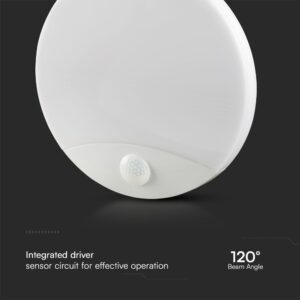Φωτιστικό Οροφής LED 15W LED 3IN1  SAMSUNG CHIP Με Ανιχνευτή Κίνησης Λευκό IP44  V-TAC – 23420VT