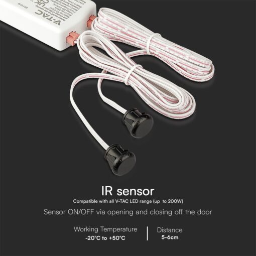 Αισθητήρας Υπερύθρων Πόρτας 5-6cm 200W 220V Λευκός V-TAC – 23428VT