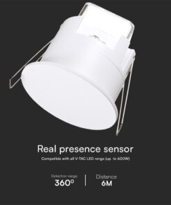 Αισθητήρας Πραγματικής Παρουσίας Χωνευτός 3m Ακτίνα Λευκός IP65 V-TAC – 23430
