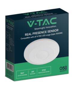 Αισθητήρας Πραγματικής Παρουσίας 3m Ακτίνα Λευκός IP65 V-TAC – 23430