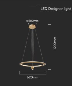 Κρεμαστό Φωτιστικό LED 46W 3000K Dimmable Χρυσού Χρώματος V-TAC – 23431VT