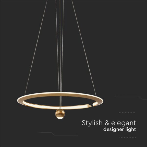 Κρεμαστό Φωτιστικό LED 46W 3000K Dimmable Χρυσού Χρώματος V-TAC – 23431VT