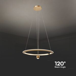 Κρεμαστό Φωτιστικό LED 46W 3000K Dimmable Χρυσού Χρώματος V-TAC – 23431VT