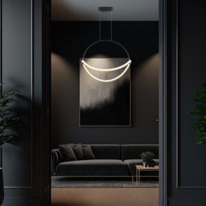 Κρεμαστό Φωτιστικό 12W LED με Σχοινί Φ500mm 3000K Μαύρο Σώμα V-TAC – 23436