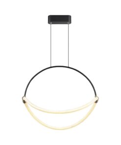 Κρεμαστό Φωτιστικό 12W LED με Σχοινί Φ500mm 3000K Μαύρο Σώμα V-TAC – 23436