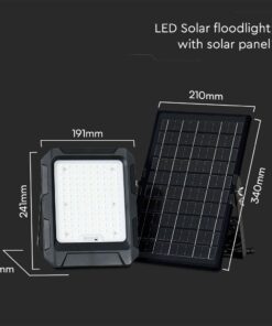 Προβολέας LED 10W 4000K με Ηλιακό Πάνελ με Μπαταρία IP65 Μαύρου Χρώματος V-TAC – 23438VT