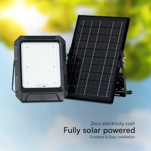 Προβολέας LED 10W 4000K με Ηλιακό Πάνελ με Μπαταρία IP65 Μαύρου Χρώματος V-TAC – 23438VT