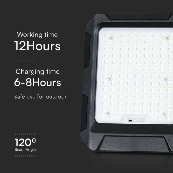 Προβολέας LED 10W 4000K με Ηλιακό Πάνελ με Μπαταρία IP65 Μαύρου Χρώματος V-TAC – 23438VT