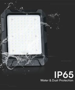 Προβολέας LED 10W 4000K με Ηλιακό Πάνελ με Μπαταρία IP65 Μαύρου Χρώματος V-TAC – 23438VT
