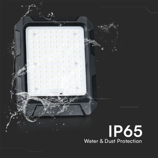 Προβολέας LED 10W 4000K με Ηλιακό Πάνελ με Μπαταρία IP65 Μαύρου Χρώματος V-TAC – 23438VT