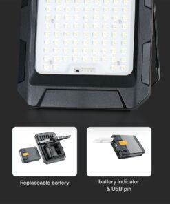 Προβολέας LED 10W 4000K με Ηλιακό Πάνελ με Μπαταρία IP65 Μαύρου Χρώματος V-TAC – 23438VT