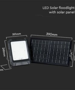 Προβολέας LED 15W 4000K με Ηλιακό Πάνελ IP65 Μαύρου Χρώματος V-TAC – 23439VT