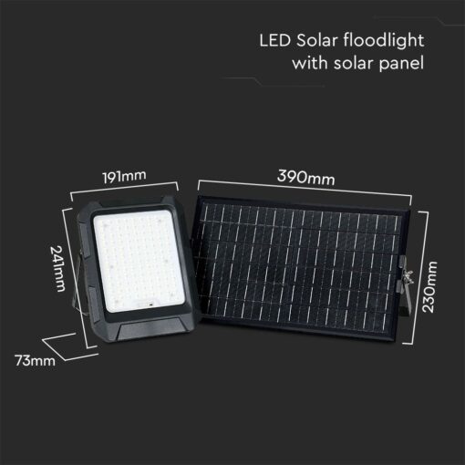 Προβολέας LED 15W 4000K με Ηλιακό Πάνελ IP65 Μαύρου Χρώματος V-TAC – 23439VT