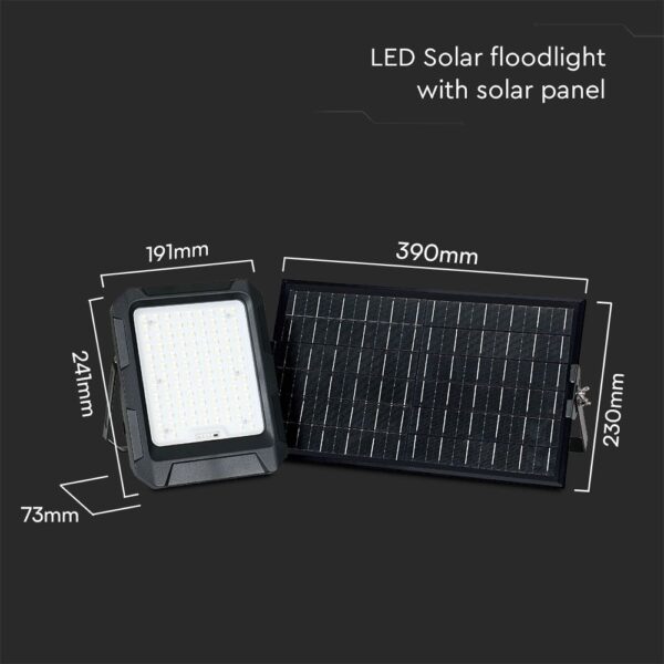 Προβολέας LED 15W 4000K με Ηλιακό Πάνελ IP65 Μαύρου Χρώματος V-TAC – 23439VT