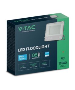 LED Προβολέας 200W V-TAC Samsung Chip Μαύρος/Γκρι 17540lm Αδιάβροχος IP65 6500K – 23444