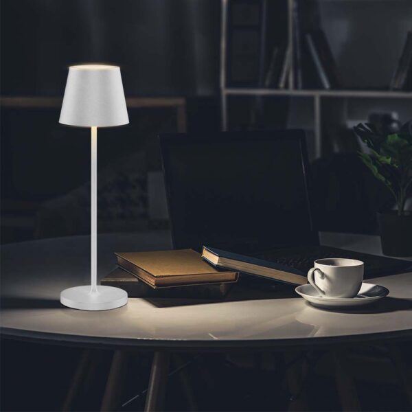 Επαναφορτιζόμενο Πορτατιφ LED 1.5W Dimmable Αφής 3000Κ IP54 Λευκό με Βάση Φόρτισης V-TAC – 23445