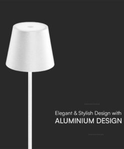 Επαναφορτιζόμενο Πορτατιφ LED 1.5W Dimmable Αφής 3000Κ IP54 Λευκό με Βάση Φόρτισης V-TAC – 23445