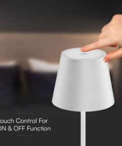 Επαναφορτιζόμενο Πορτατιφ LED 1.5W Dimmable Αφής 3000Κ IP54 Λευκό με Βάση Φόρτισης V-TAC – 23445