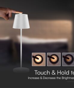 Επαναφορτιζόμενο Πορτατιφ LED 1.5W Dimmable Αφής 3000Κ IP54 Λευκό με Βάση Φόρτισης V-TAC – 23445