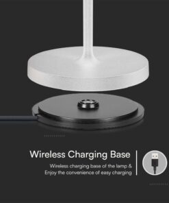 Επαναφορτιζόμενο Πορτατιφ LED 1.5W Dimmable Αφής 3000Κ IP54 Λευκό με Βάση Φόρτισης V-TAC – 23445