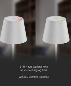 Επαναφορτιζόμενο Πορτατιφ LED 1.5W Dimmable Αφής 3000Κ IP54 Λευκό με Βάση Φόρτισης V-TAC – 23445