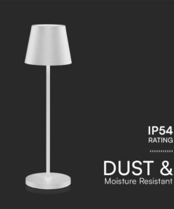 Επαναφορτιζόμενο Πορτατιφ LED 1.5W Dimmable Αφής 3000Κ IP54 Λευκό με Βάση Φόρτισης V-TAC – 23445