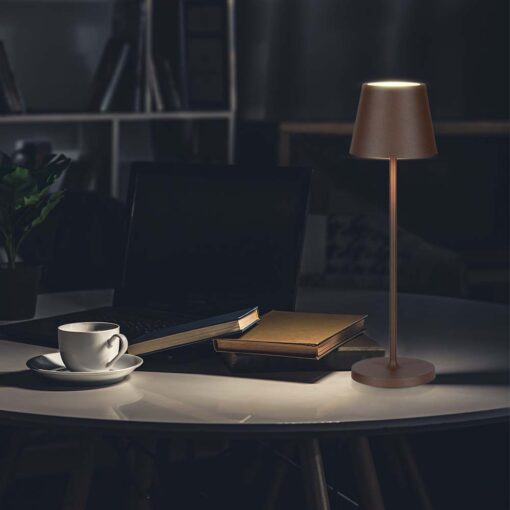 Επαναφορτιζόμενο Πορτατιφ LED 1.5W Dimmable Αφής 3000Κ IP54 Corten απόχρωση Σκουριάς με Βάση Φόρτισης V-TAC – 23446