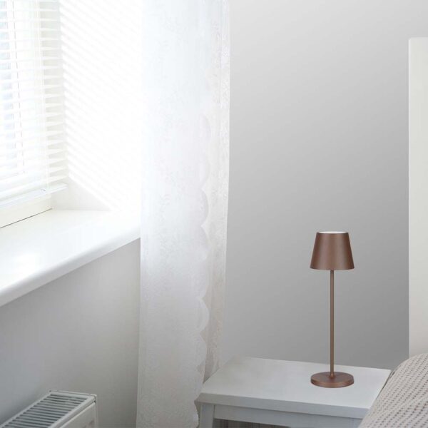 Επαναφορτιζόμενο Πορτατιφ LED 1.5W Dimmable Αφής 3000Κ IP54 Corten απόχρωση Σκουριάς με Βάση Φόρτισης V-TAC – 23446