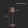 Επαναφορτιζόμενο Πορτατιφ LED 1.5W Dimmable Αφής 3000Κ IP54 Corten απόχρωση Σκουριάς με Βάση Φόρτισης V-TAC – 23446