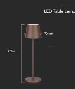 Επαναφορτιζόμενο Πορτατιφ LED 1.5W Dimmable Αφής 3000Κ IP54 Corten απόχρωση Σκουριάς με Βάση Φόρτισης V-TAC – 23446
