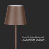 Επαναφορτιζόμενο Πορτατιφ LED 1.5W Dimmable Αφής 3000Κ IP54 Corten απόχρωση Σκουριάς με Βάση Φόρτισης V-TAC – 23446