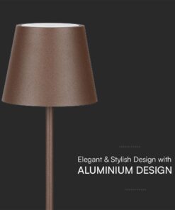 Επαναφορτιζόμενο Πορτατιφ LED 1.5W Dimmable Αφής 3000Κ IP54 Corten απόχρωση Σκουριάς με Βάση Φόρτισης V-TAC – 23446