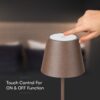 Επαναφορτιζόμενο Πορτατιφ LED 1.5W Dimmable Αφής 3000Κ IP54 Corten απόχρωση Σκουριάς με Βάση Φόρτισης V-TAC – 23446